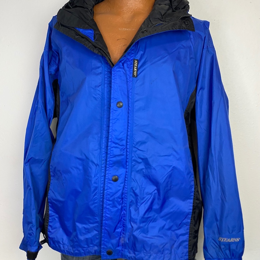 Stearns Jacket Men M Full Zip Hooded Dry Wear Waterproof Windbreaker Rain Coat